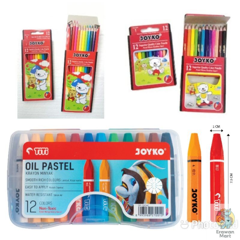 

PENSIL WARNA JOYKO PANJANG PENDEK ISI 12 WARNA CRAYON JOYKO oil pastel CP - S12 CP - 12PB