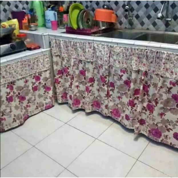 GORDEN KOLONG DAPUR MURAH MINIMALIS | TIRAI HORDENG KOLONG DAPUR SHABBY PINK BIRU MERAH RUMBAI PONI MOTIF KARAKTER POLOS BIRU GRATIS ONGKIR BISA COD