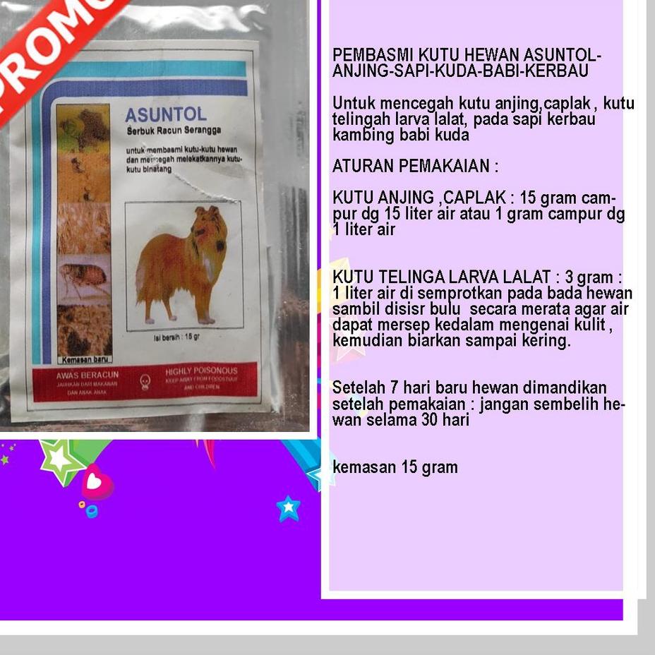 Banyak Dipakai.. PEMBASMI KUTU HEWAN ASUNTOL-ANJING-SAPI-KUDA-BABI-KERBAU, Obat Hewan ASUNTOL , Untu