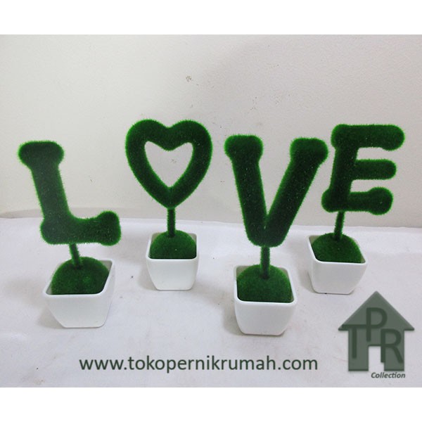 Buket Rumput LOVE, Pot Melamine Set