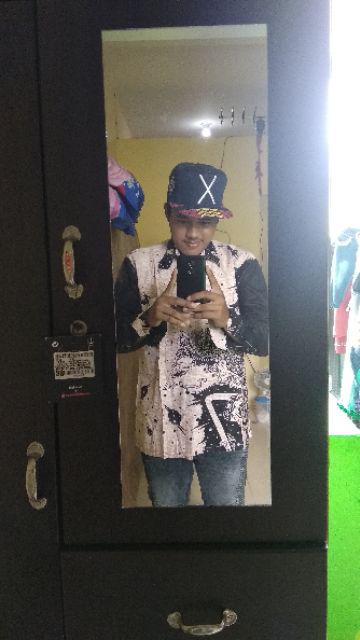 Kembang Langit Lengan Panjang Kemeja Batik Pria Ukuran M L Xl