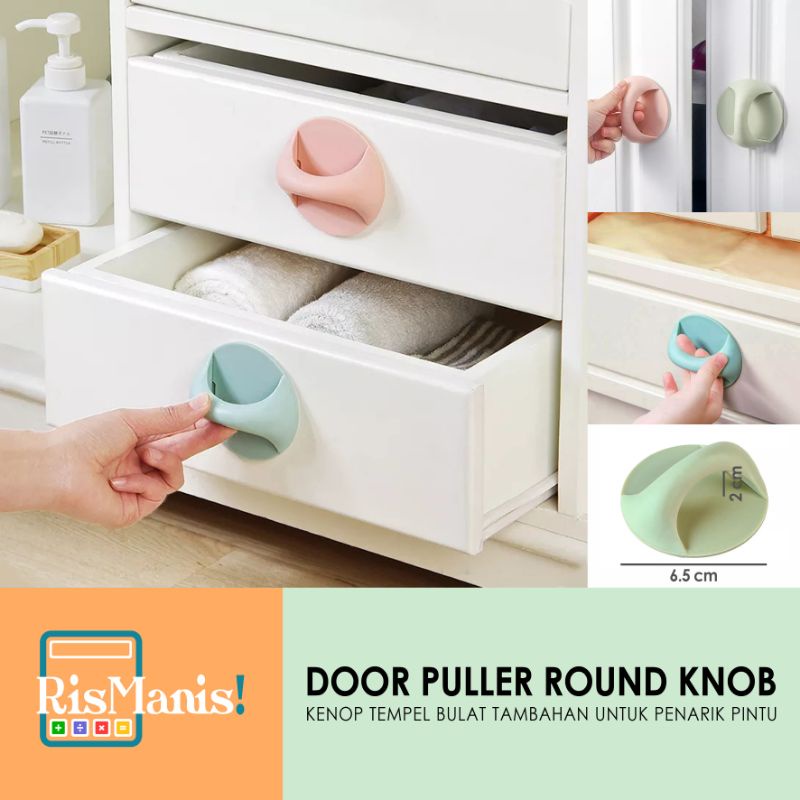 DOOR PULLER ROUND KNOB - Kenop Tambahan Model Bulat Handle Pintu Gagang Jendela Pegangan Laci Tempel