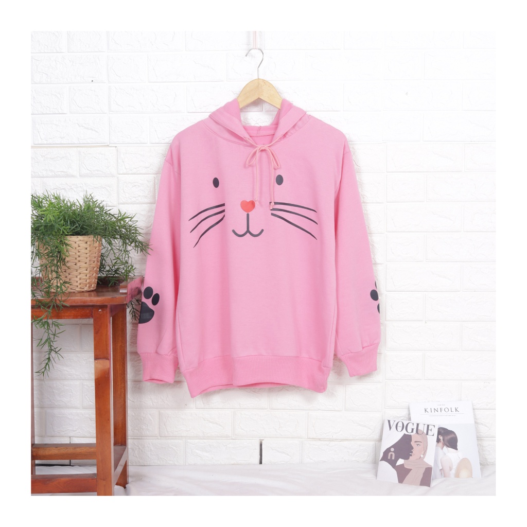 Meow cat hoodie wanita / hoodie remaja terbaru - hoodie kekinian