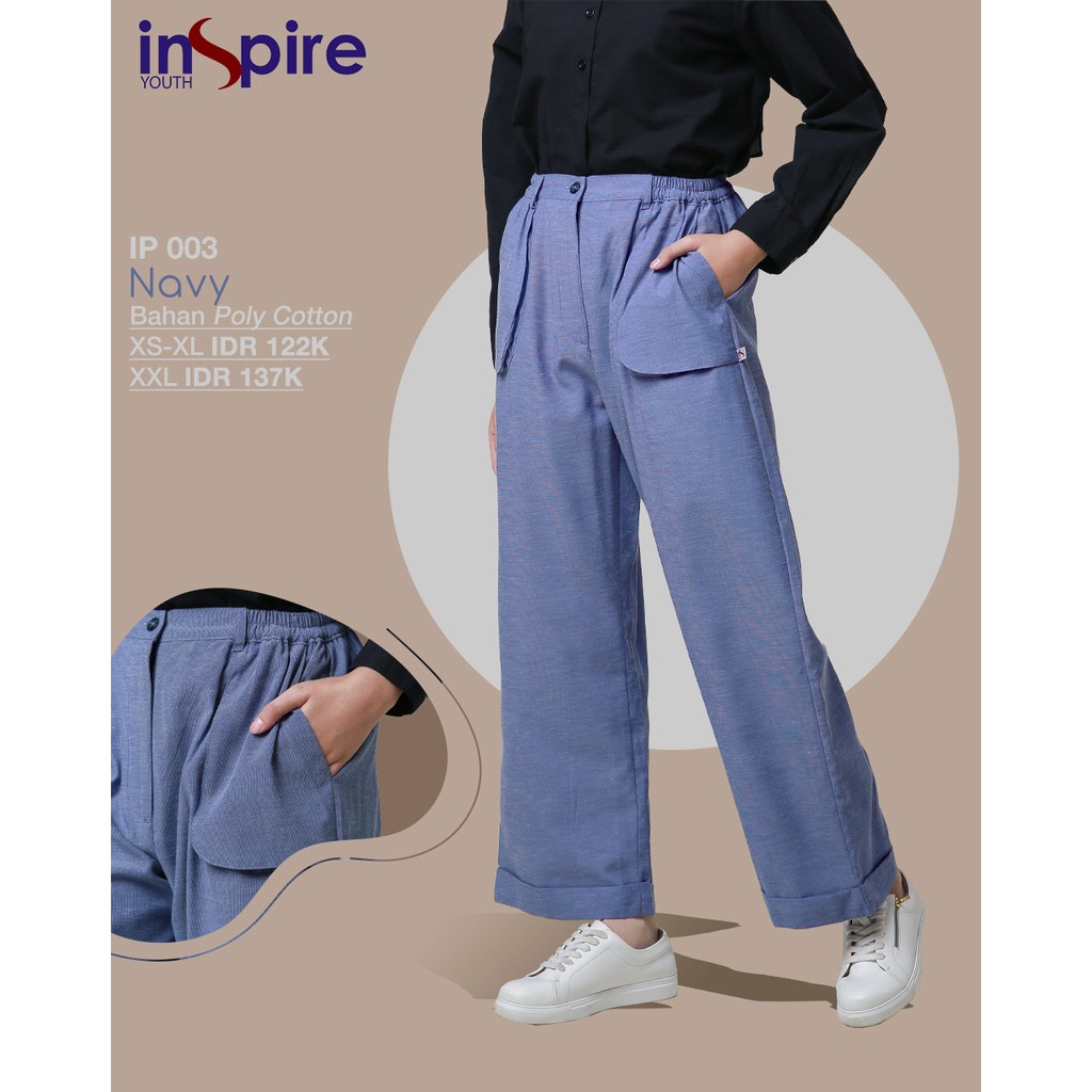 INSPIRE PANTS IP 03 BAHAN POLYCOTTON CELANA PANJANG MUSLIMAH TRENDY [BISA COD]