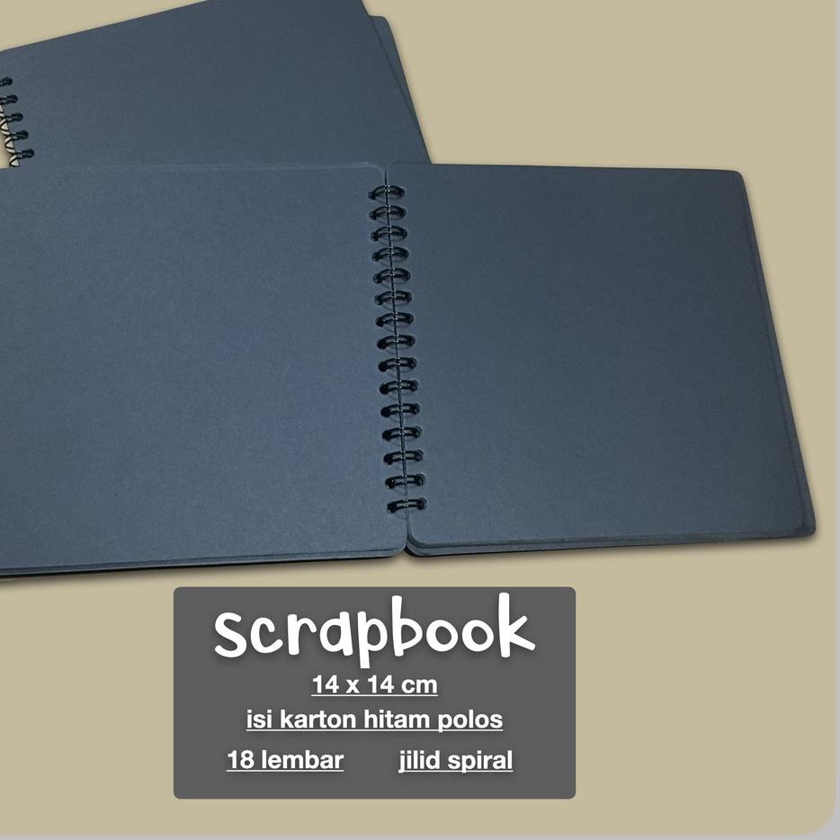 

[PRODUK EW8UI] scrapbook mini photo album black hitam rounded square kotak by tat tet tot MQG