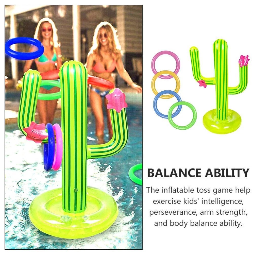 [ 1 SET PVC Inflatable Cactus Ring balloon Water Toy  for family games summer beach parties ]