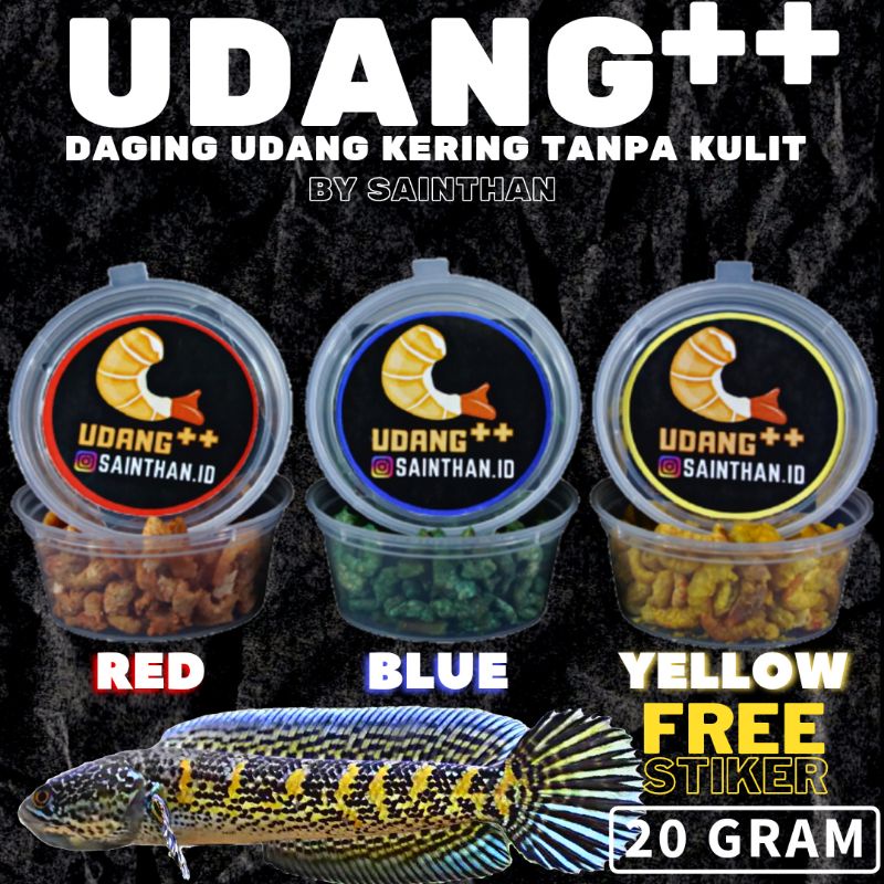 udang ++ SaintHan (daging udang kering tanpa kulit) Untuk Channa, Louhan, Oscar, Arwana, Peacock Bass