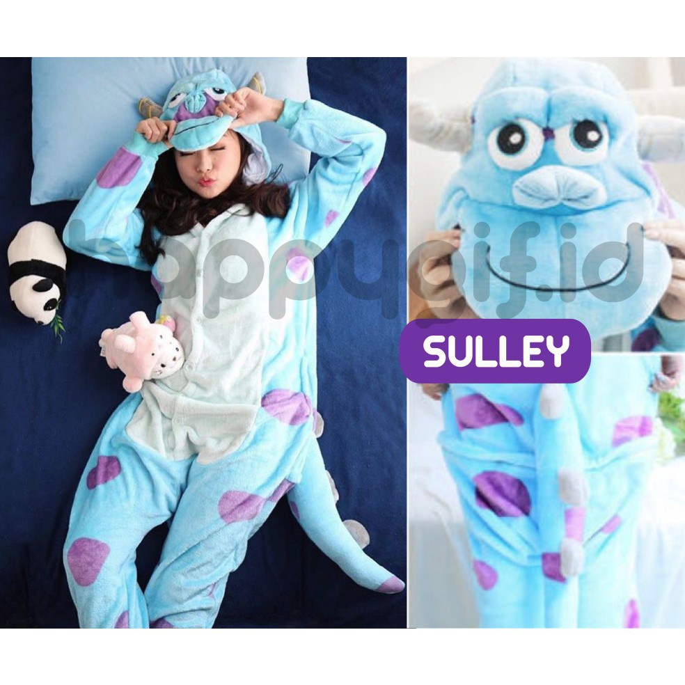 BAJU TIDUR KOSTUM ONESIE KIGURUMU PIYAMA MONSTER DEWASA KARAKTER - SULLEY MIKE SULLIVAN MONSTER INC