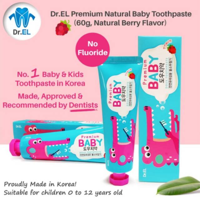 Dr EL Premium Toothpaste Korea Kids Purple / Baby Blue - Dr.EL Odol Bayi Anak