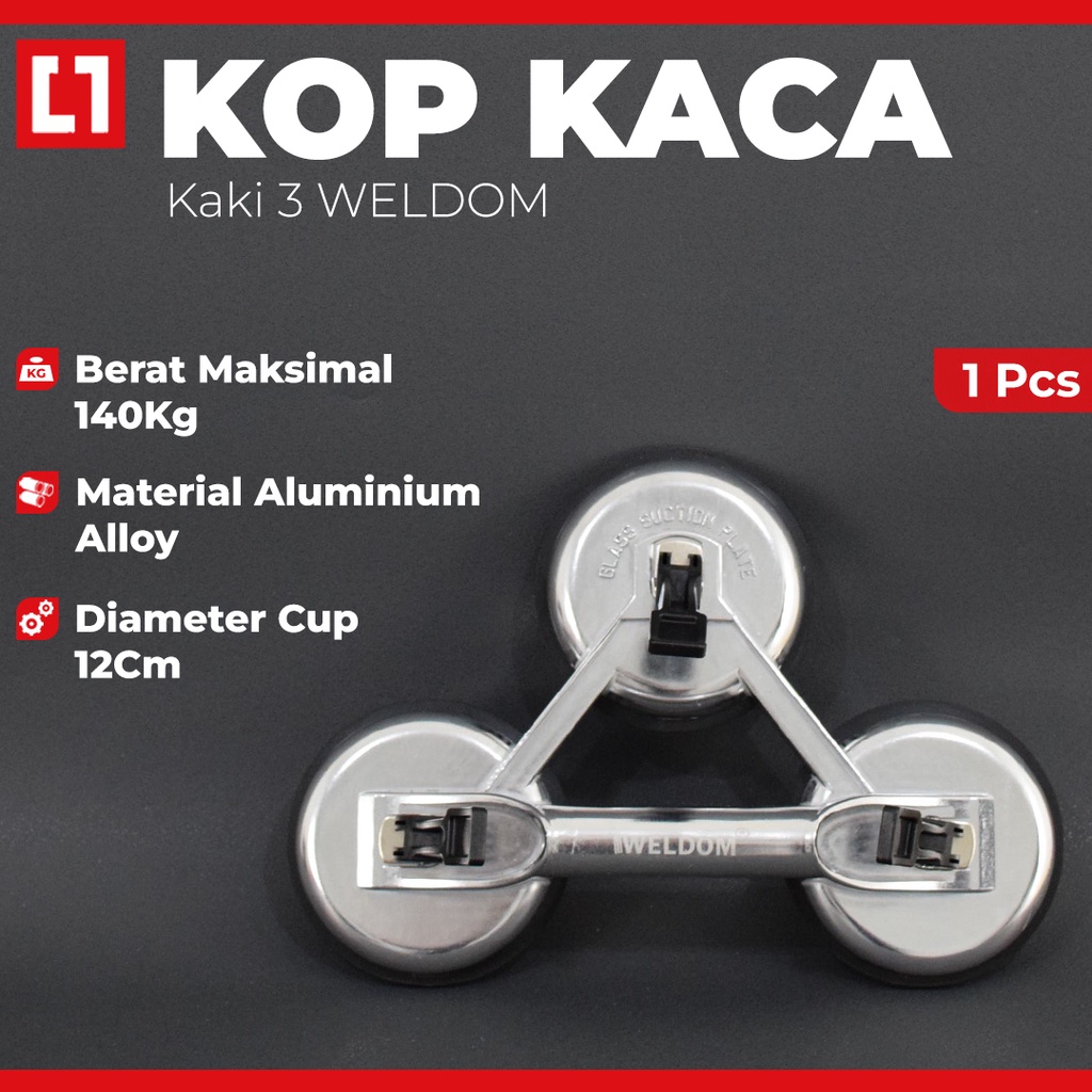 Kop Hisap Kaca 3 Kaki Glass Suction  - Weldom