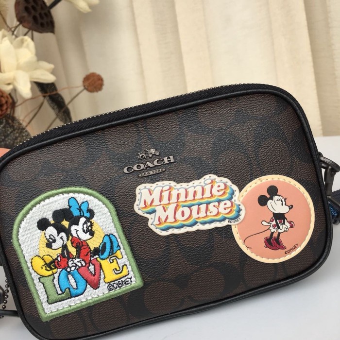 C0ach's Crossbody Pouch in Signature Canvas With Minnie Mouse - 2-31349