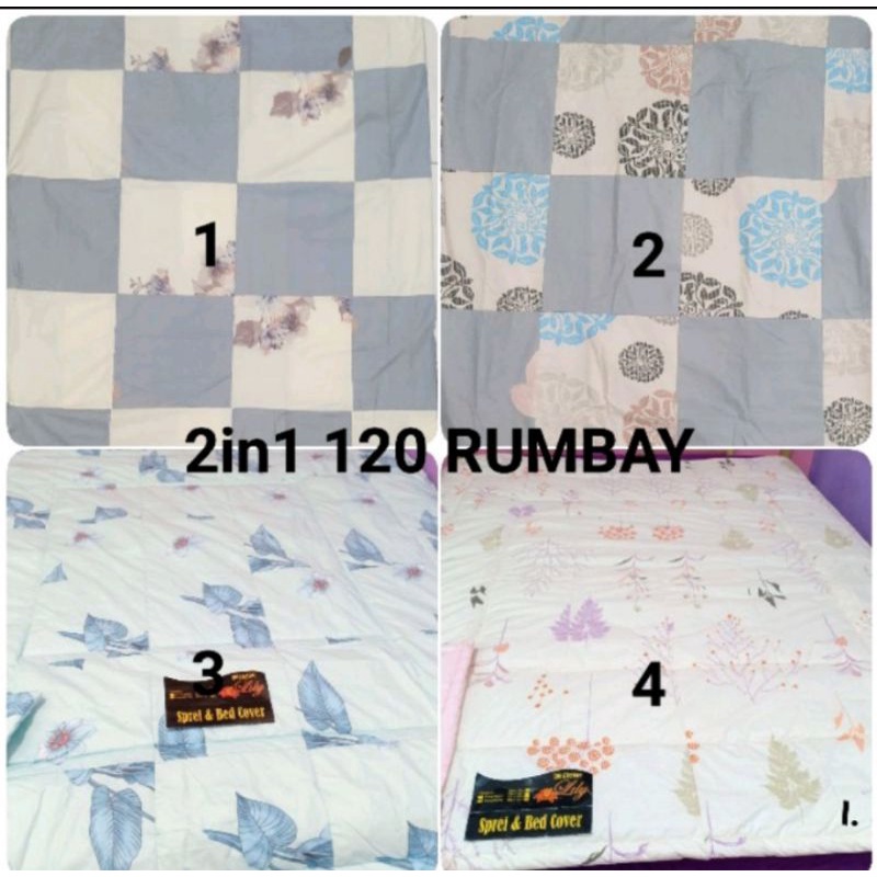 Sprei Perca My Love Set Sorong 2in1 ukuran 120x200 cm motif 2