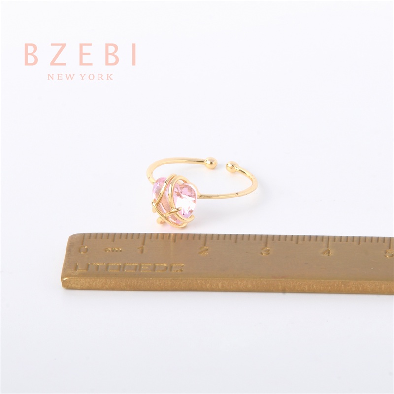 Bzebi Cincin Emas Barbie Diamond Castle 18k Bentuk Hati Pink 916 Dapat Disesuaikan Dengan Kotak Eksklusif 406r-1