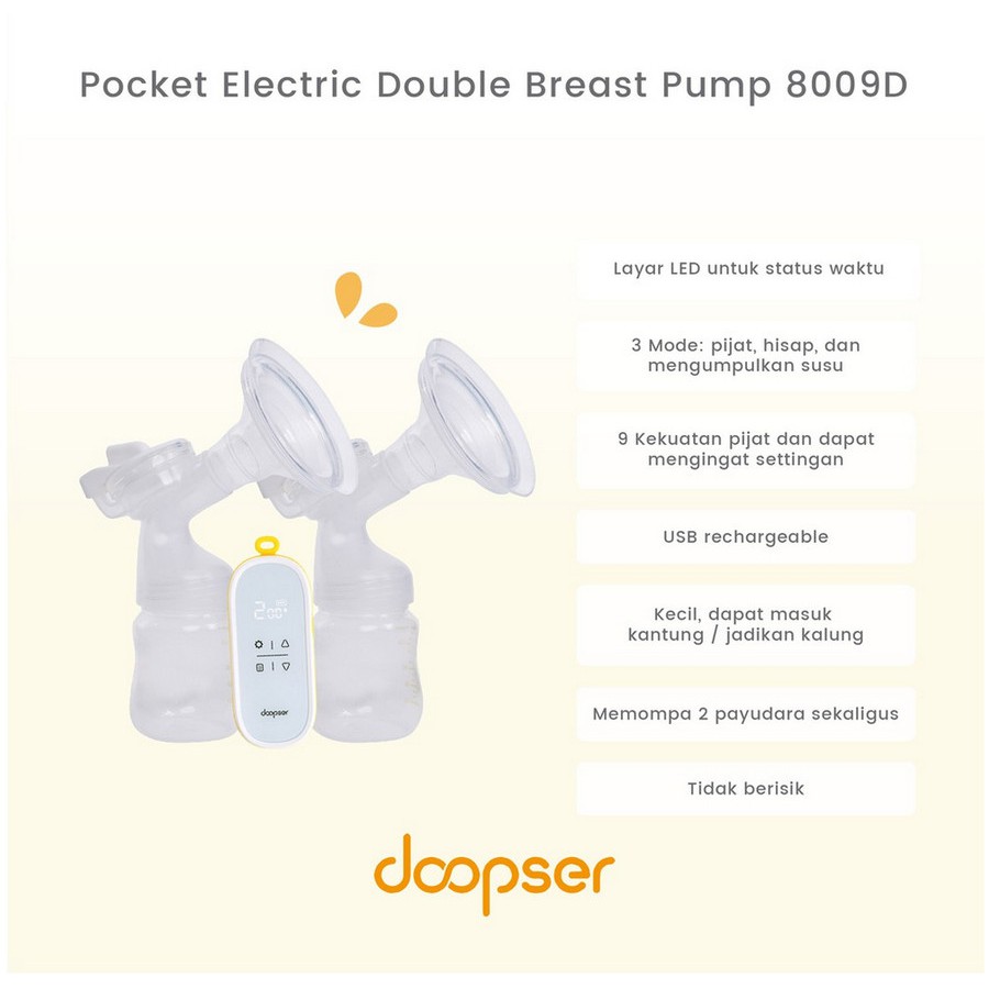 Doopser Pocket Electric Double Breast Pump 8009D | Pompa Asi Elektrik