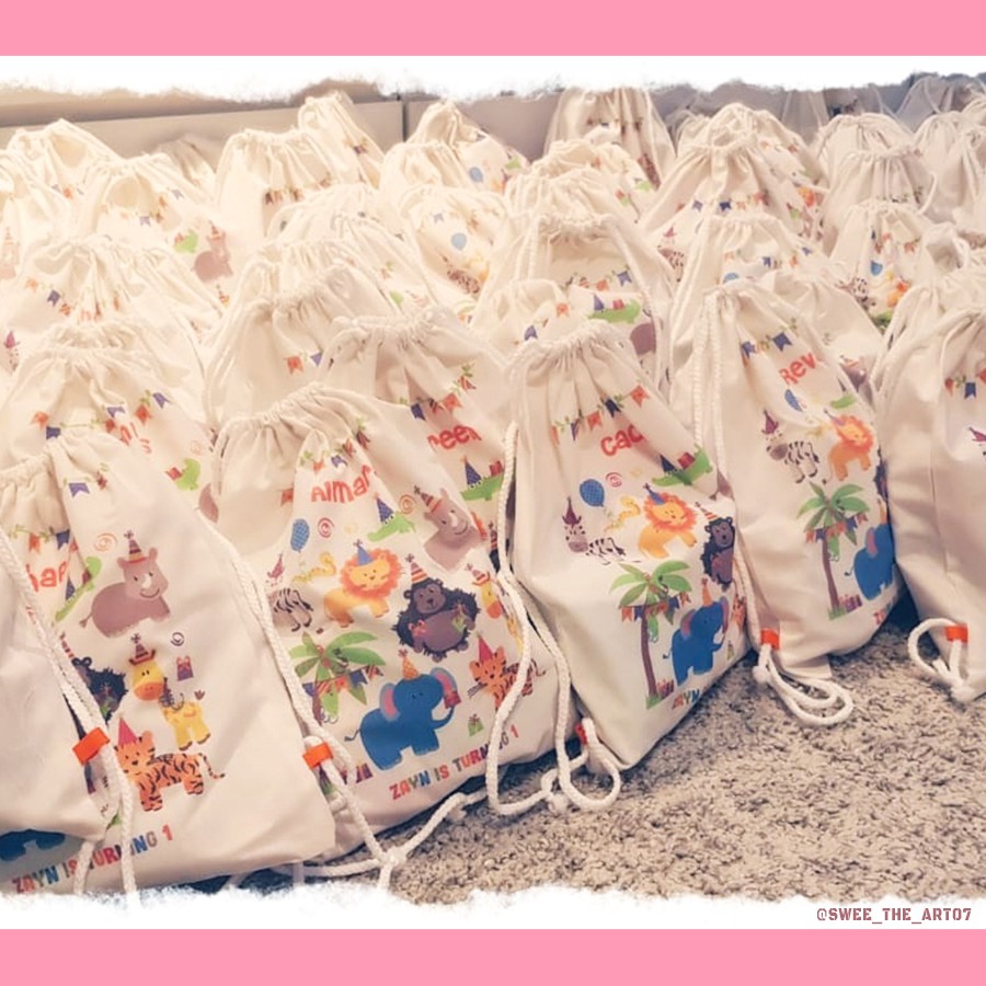 Tas ransel serut belacu / tas ulang tahun desain suka-suka / goodie bag ultah-1