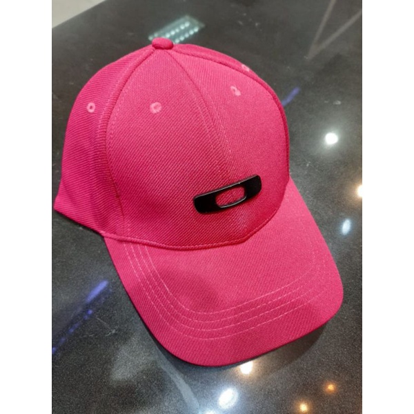 Topi baseball unisex pria wanita original OAKLEY merah maroon