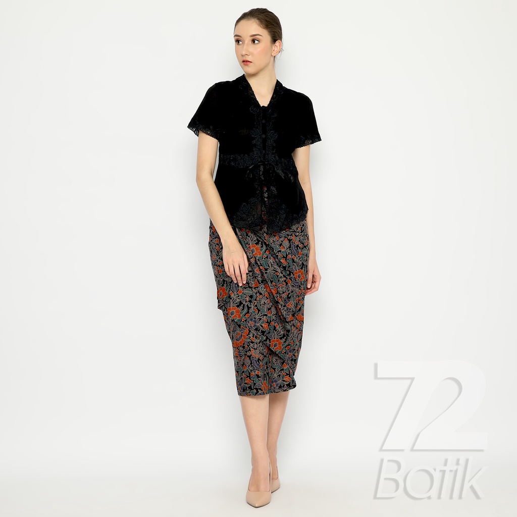 ROK LILIT BATIK Skirt Kebaya Instan Modern Wanita Warna Hitam Orange Hijau Biru 723834 Cap 72 - Rok 