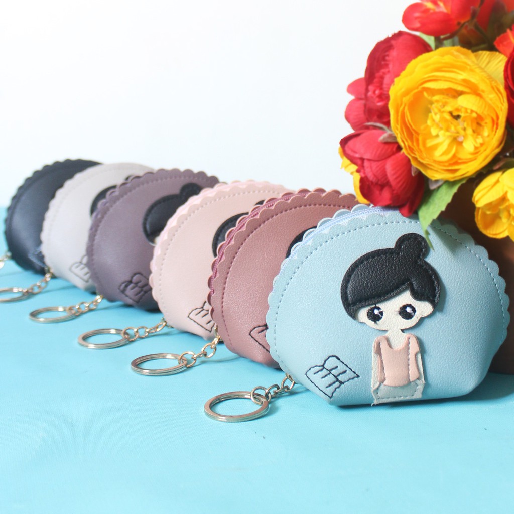 Dompet Karakter Koin Gantungan Tas Boneka Dompet  Mini Wanita Dompet Koin Unik Dompet Koin Resleting