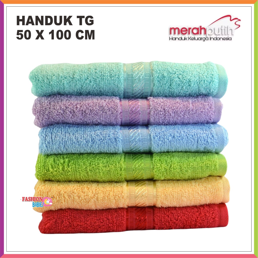 HANDUK MERAH PUTIH TANGGUNG 50 X 100 CM