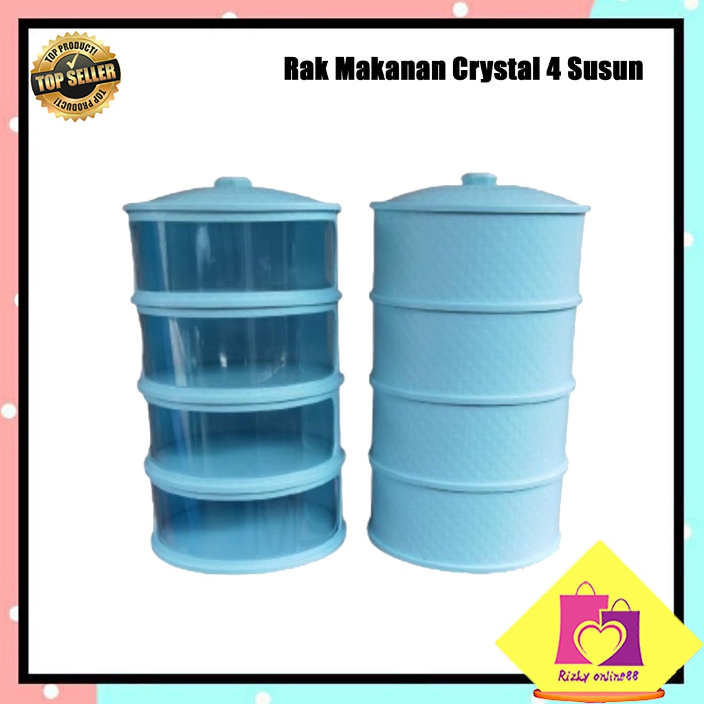 rizkyonline88 rak makan crystal rak susun penyimpanan makanan tudung saji elco