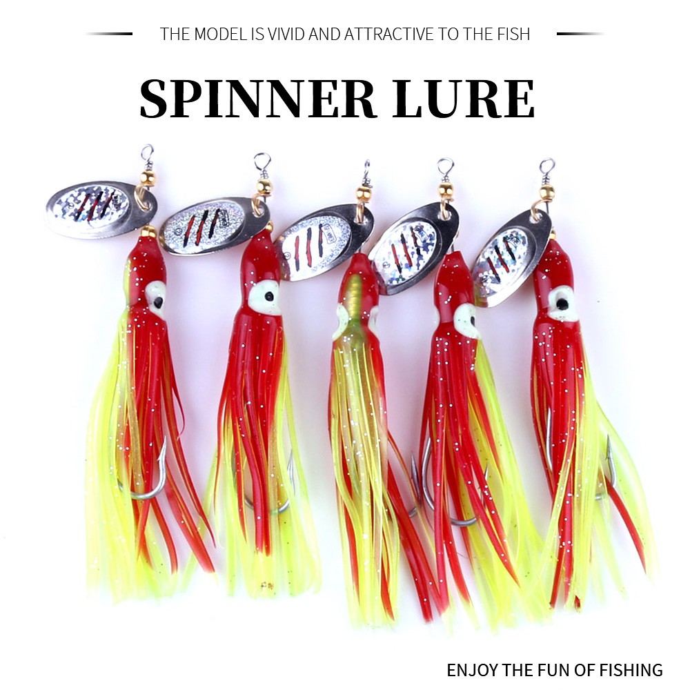 HENGJIA Umpan soft spinner spoon pancing swimbait sequin jigs fishing lure ikan bass outdoor tackle