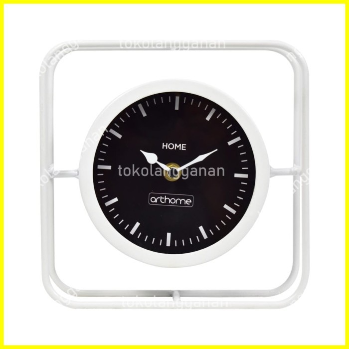 Arthome 20 Cm Jam Meja Metal - Putih