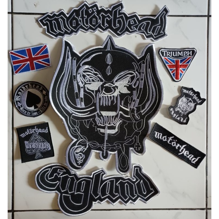 Set backpatch dan patch motorhead aksesoris jaket