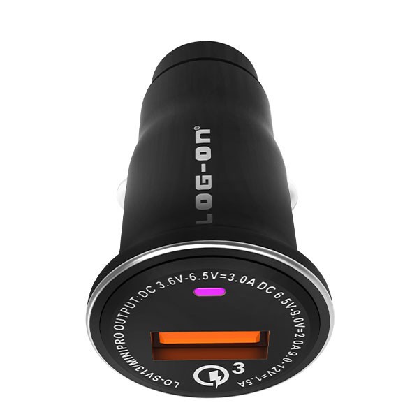 Saver LOG-ON LO-SV13 MINIPRO Qualcomm Quick Charge 3.0 Car Charger LED INDIKATOR