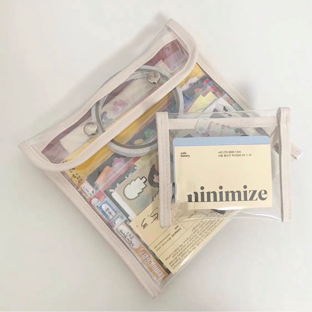 Varian Mika Pouch Kosmetik Tempat Alat Tulis Dompet Koin Transparant Multifungsi NR