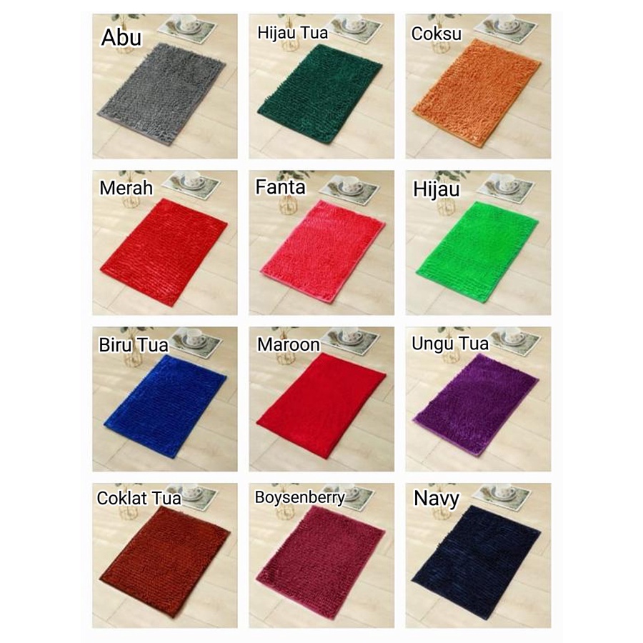 Keset Cendol Microfiber Doormat Anti Slip Warna doff