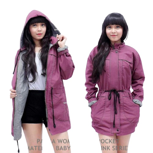 Jaket Parka Wanita Dewasa Jacket Kanvas Pakaian Wanita  Panjang Jacket  Mantel Musim Dingin
