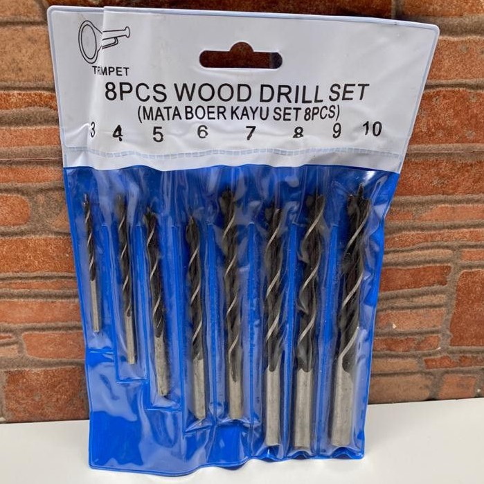 Mata Bor Kayu TEROMPET Set 8 Pcs - Wood Drill Bit Set 8Pcs TRUMPET 3mm 4mm 5mm 6mm 7mm 8mm 9mm 10mm