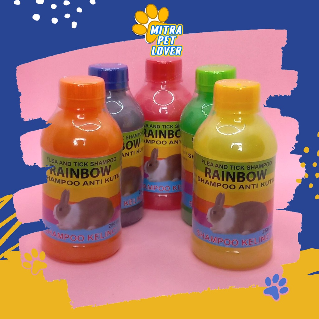 SHAMPO ANTI KUTU KELINCI - RAINBOW SHAMPOO KELINCI 250 ML ORIGINAL - SAMPO RABBIT BULU HALUS BERSIH WANGI HARUM LEMBUT AMAN - MURAH GARANSI ASLI KUALITAS - PET ANIMAL TAMASINDO OBAT KESEHATAN &amp; VITAMIN TERNAK HEWAN BINATANG PELIHARAAN MITRAPETLOVER