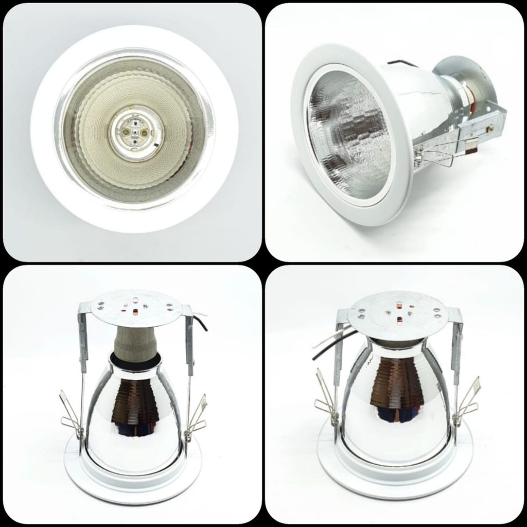 HTS DL-775 PUTIH Down Light  4&quot; 2 Kaki (bisa distel) Fiting Rumah Lampu Led Reflector Bagus