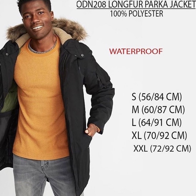 Jaket Pria LongFur Parka branded OLD NAVY original