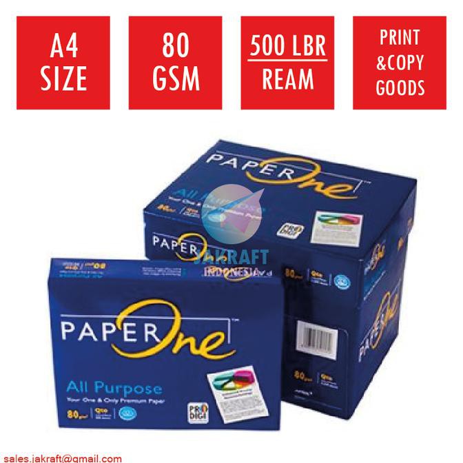 

Khusus Gojek Grab! Kertas HVS A4 80 Gram Gsm PAPERONE PAPER ONE