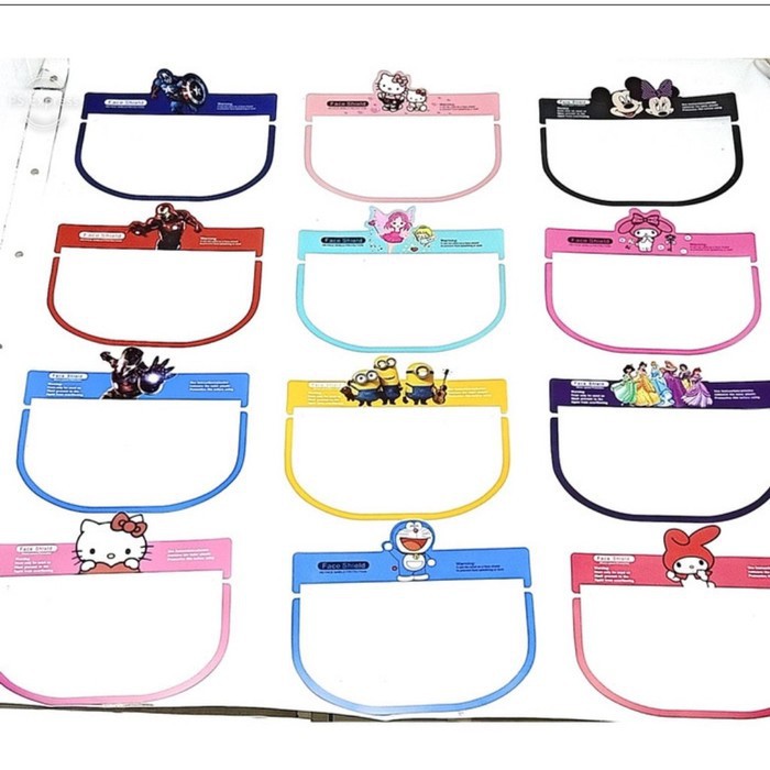 Oname.id Face Shield Anak (HANYA FACESHIELD) Faceshield Anak Tanpa Kacamata Karakter Kartun Import