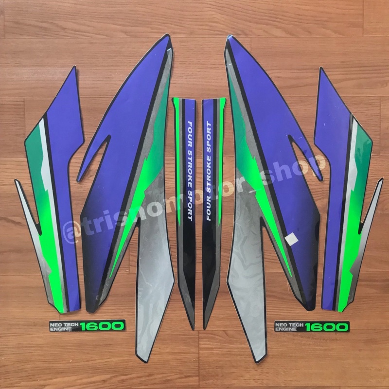 Striping sticker Honda gl pro 97 1997 hitam hijau