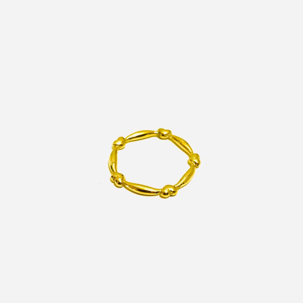 Cincin Titanium Wanita Lapis Emas Anti Karat CT-833