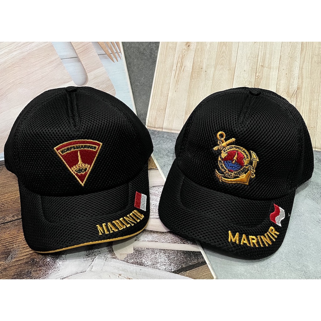 Topi Jaring Marinir - Topi Marinir - Topi Jaring - Topi Hitam