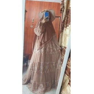 set gamis brukat tile milo gamis brukat moka kualitas butik