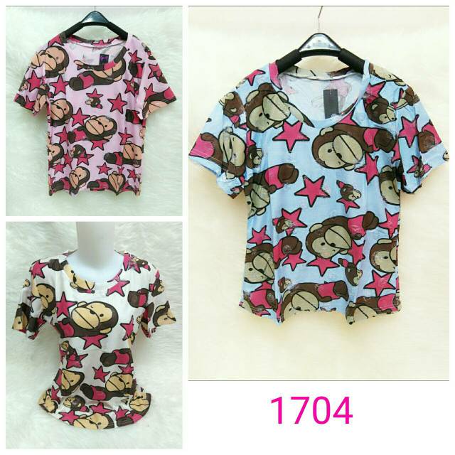 K31 Kaos Impor Monyet Franky 1704 Atasan Kaos Wanita