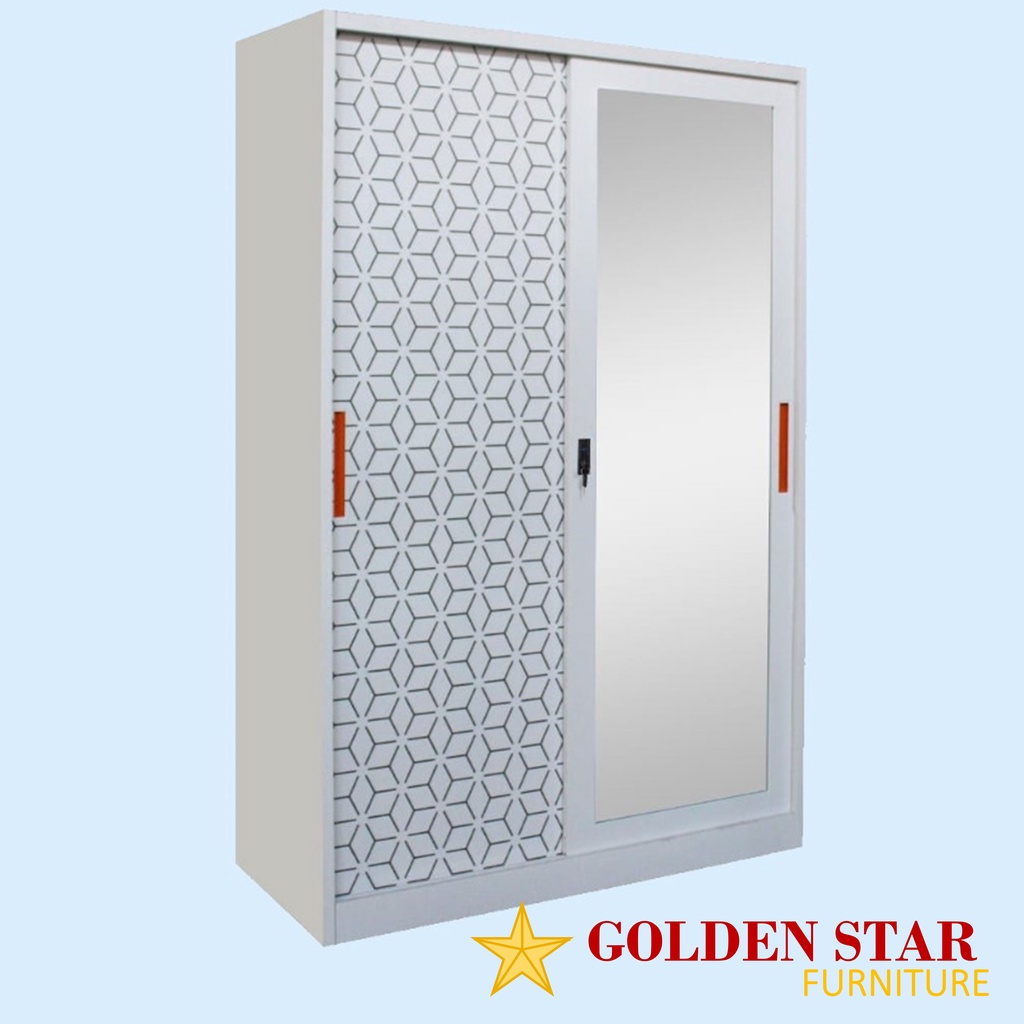 Lemari Pakaian Sliding Besi Golden Uk 120 Besar Import GS313