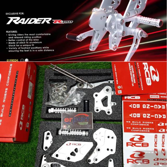 Footstep footrest underbone rcb  satria Fu injectio injeksi Fi ub racing boy bukan NUI snd rc3 bpro