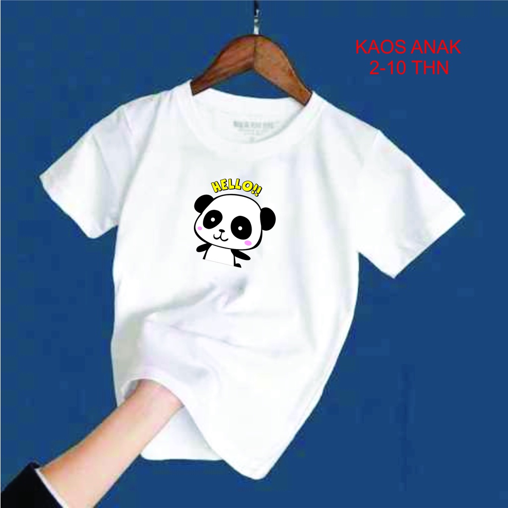 Kaos anak unisex panda atasan anak lengan pendek kaos oblong anak