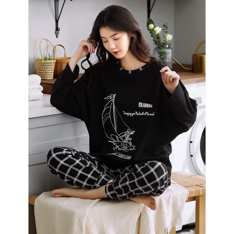 1129 SETELAN SET BAJU KAOS TIDUR PIYAMA CELANA JOGGER JOGER KEKINIAN PP SPANDEK IMPORT FASHION WANIT