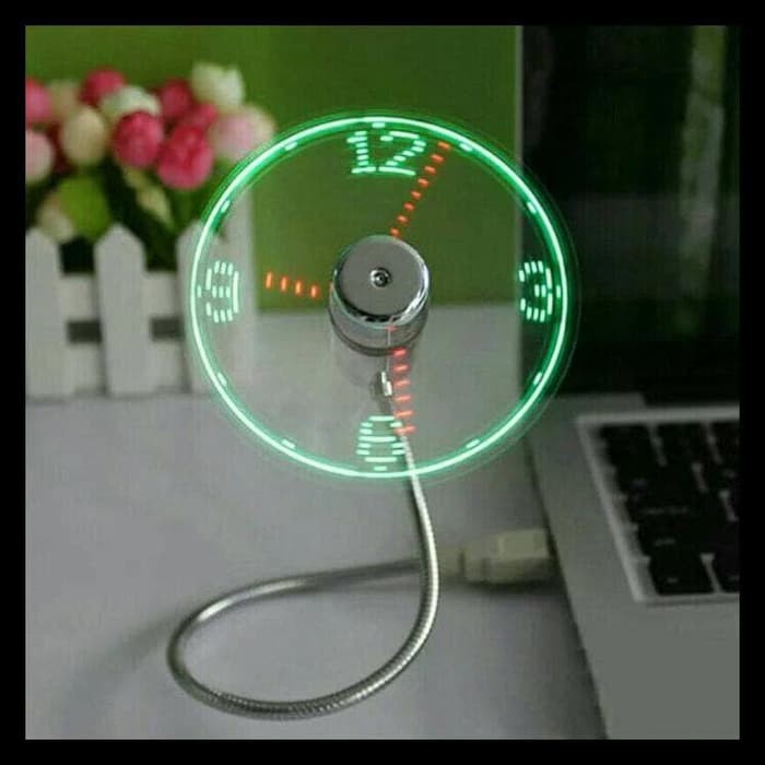 KIPAS ANGIN JAM USB LED (USB CLOCK FAN)