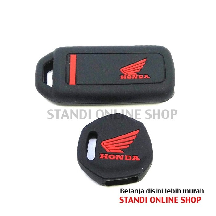 Kondom Kunci Silikon Remote Motor Honda All New Scoopy Komplit Hitam Merah