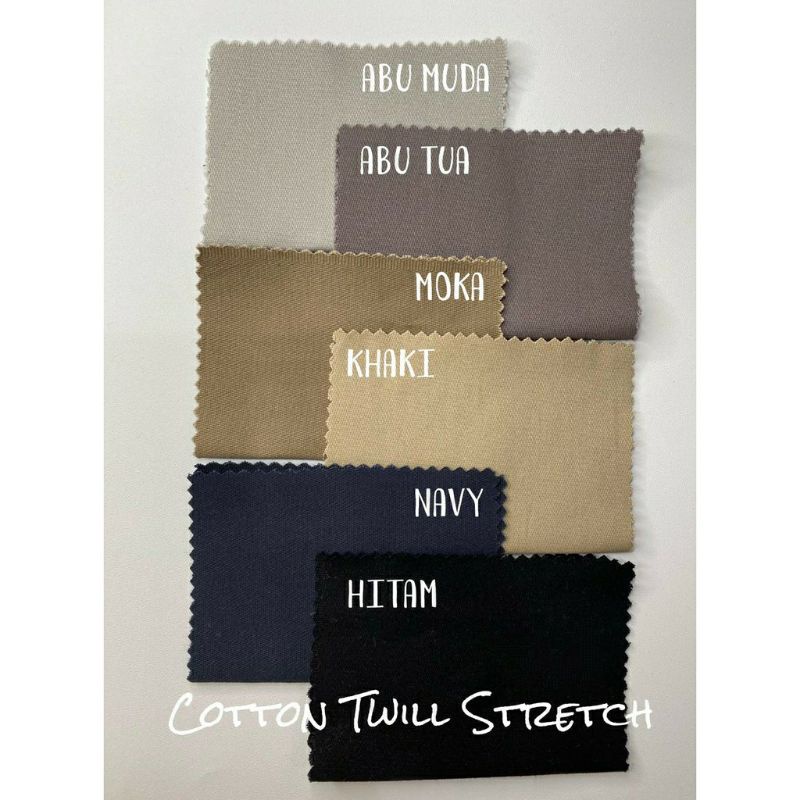 Kain Meteran - Cotton Twill Stretch Sweding/ Katun Twill Sretch/ Bahan Chinos