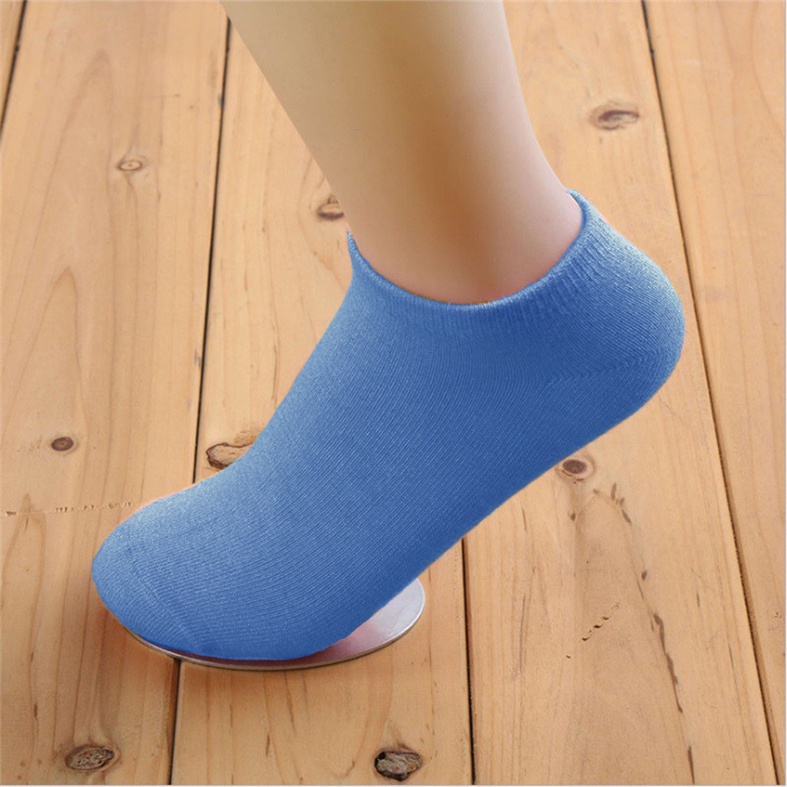 Kaos Kaki Ankle Cute Kaos Kaki Pendek Polos dan Motif Semata Kaki Import Murah Motif Polos-POLOS BIRU